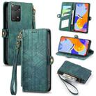 For Redmi Note 11 Pro 4G Geometric Zipper Wallet Side Buckle Leather Phone Case(Green) - 1