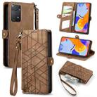 For Redmi Note 11 Pro 4G Geometric Zipper Wallet Side Buckle Leather Phone Case(Brown) - 1