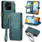 For Xiaomi Redmi 10C Geometric Zipper Wallet Side Buckle Leather Phone Case(Green) - 1