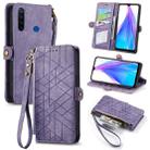 For Xiaomi Redmi Note 8T Geometric Zipper Wallet Side Buckle Leather Phone Case(Purple) - 1