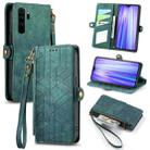 For Xiaomi Redmi Note 8 Pro Geometric Zipper Wallet Side Buckle Leather Phone Case(Green) - 1