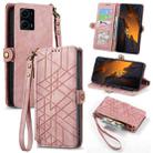 For Xiaomi F5 5G Geometric Zipper Wallet Side Buckle Leather Phone Case(Pink) - 1
