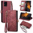 For Xiaomi F5 5G Geometric Zipper Wallet Side Buckle Leather Phone Case(Red) - 1