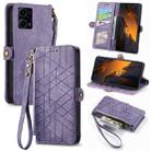 For Xiaomi F5 5G Geometric Zipper Wallet Side Buckle Leather Phone Case(Purple) - 1