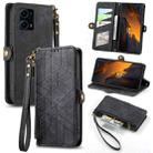 For Xiaomi F5 5G Geometric Zipper Wallet Side Buckle Leather Phone Case(Black) - 1