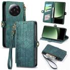 For Xiaomi 13 Ultra Geometric Zipper Wallet Side Buckle Leather Phone Case(Green) - 1