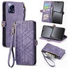 For Xiaomi 13 Lite Geometric Zipper Wallet Side Buckle Leather Phone Case(Purple) - 1