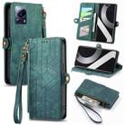 For Xiaomi Civi 2 Geometric Zipper Wallet Side Buckle Leather Phone Case(Green) - 1