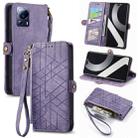 For Xiaomi Civi 2 Geometric Zipper Wallet Side Buckle Leather Phone Case(Purple) - 1