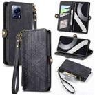 For Xiaomi Civi 2 Geometric Zipper Wallet Side Buckle Leather Phone Case(Black) - 1