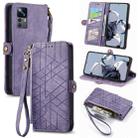 For Xiaomi 12T / 12T Pro Geometric Zipper Wallet Side Buckle Leather Phone Case(Purple) - 1