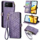 For Xiaomi Poco M5 4G Geometric Zipper Wallet Side Buckle Leather Phone Case(Purple) - 1