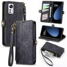 For Xiaomi 12S Geometric Zipper Wallet Side Buckle Leather Phone Case(Black) - 1