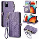 For Xiaomi Poco X3 GT Geometric Zipper Wallet Side Buckle Leather Phone Case(Purple) - 1