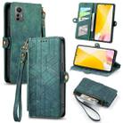For Xiaomi 12 Lite Geometric Zipper Wallet Side Buckle Leather Phone Case(Green) - 1