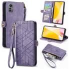 For Xiaomi 12 Lite Geometric Zipper Wallet Side Buckle Leather Phone Case(Purple) - 1