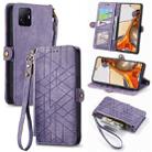 For Xiaomi Mi 11T Geometric Zipper Wallet Side Buckle Leather Phone Case(Purple) - 1