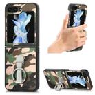 For Samsung Galaxy Z Flip5 5G Camouflage Ring Holder PC Phone Case(Green) - 1