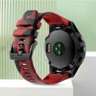 For Garmin Fenix 7X Pro 51mm 26mm Camouflage Silicone Watch Band(Camouflage Red) - 1