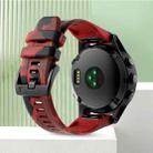 For Garmin Fenix 7 22mm Camouflage Silicone Watch Band(Camouflage Red) - 1