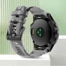 For Garmin Fenix 7 Solar 22mm Camouflage Silicone Watch Band(Camouflage Grey) - 1
