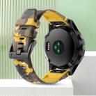 For Garmin Quatix 5 22mm Camouflage Silicone Watch Band(Camouflage Yellow) - 1