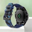 For Garmin Forerunner 965 22mm Camouflage Silicone Watch Band(Camouflage Blue) - 1