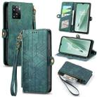For OnePlus N20 5G Geometric Zipper Wallet Side Buckle Leather Phone Case(Green) - 1