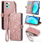 For OnePlus Nord CE2 Lite 5G Geometric Zipper Wallet Side Buckle Leather Phone Case(Pink) - 1