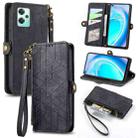 For OnePlus Nord CE2 Lite 5G Geometric Zipper Wallet Side Buckle Leather Phone Case(Black) - 1