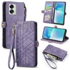 For OnePlus Nord 2T Geometric Zipper Wallet Side Buckle Leather Phone Case(Purple) - 1