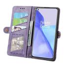 For OnePlus Nord 2T Geometric Zipper Wallet Side Buckle Leather Phone Case(Purple) - 3