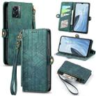 For OnePlus Nord N300 Geometric Zipper Wallet Side Buckle Leather Phone Case(Green) - 1