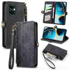 For OnePlus Nord N30 Geometric Zipper Wallet Side Buckle Leather Phone Case(Black) - 1