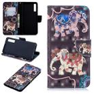 3D Colored Drawing Pattern Horizontal Flip Leather Case for Samsung Galaxy A7&A750, with Holder & Card Slots & Wallet(Two Elephants) - 1