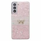 For Samsung Galaxy S22 5G Shell Pattern Bow TPU Phone Protective Case(Pink) - 1