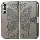 For Samsung Galaxy M15 Butterfly Love Flower Embossed Leather Phone Case(Gray) - 1