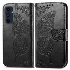 For Samsung Galaxy A16 Butterfly Love Flower Embossed Leather Phone Case(Black) - 2