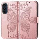 For Samsung Galaxy A16 Butterfly Love Flower Embossed Leather Phone Case(Rose Gold) - 2