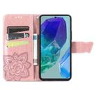 For Samsung Galaxy A16 Butterfly Love Flower Embossed Leather Phone Case(Rose Gold) - 3