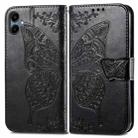 For Samsung Galaxy A06 Butterfly Love Flower Embossed Leather Phone Case(Black) - 2