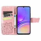 For Samsung Galaxy A06 Butterfly Love Flower Embossed Leather Phone Case(Rose Gold) - 3