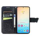 For Samsung Galaxy S25 5G Butterfly Love Flower Embossed Leather Phone Case(Black) - 3