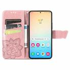 For Samsung Galaxy S25 5G Butterfly Love Flower Embossed Leather Phone Case(Rose Gold) - 3
