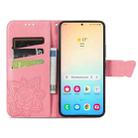 For Samsung Galaxy S25 5G Butterfly Love Flower Embossed Leather Phone Case(Pink) - 3