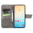 For Samsung Galaxy S25 5G Butterfly Love Flower Embossed Leather Phone Case(Gray) - 3