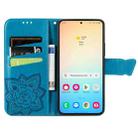 For Samsung Galaxy S25+ 5G Butterfly Love Flower Embossed Leather Phone Case(Blue) - 3