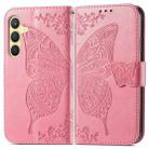 For Samsung Galaxy S25+ 5G Butterfly Love Flower Embossed Leather Phone Case(Pink) - 2