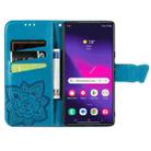 For Samsung Galaxy S25 Ultra 5G Butterfly Love Flower Embossed Leather Phone Case(Blue) - 3