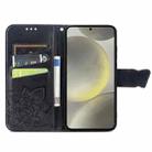 For Samsung Galaxy A36 Butterfly Love Flower Embossed Leather Phone Case(Black) - 3